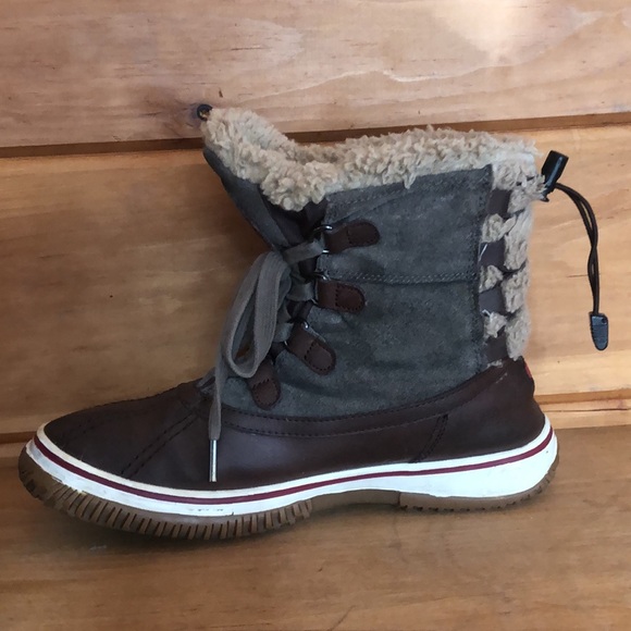 Pajar Women Iceland Tan Green Waterproof Leather Suede Snow Winter Boot 9/9.5 40 - Picture 6 of 12